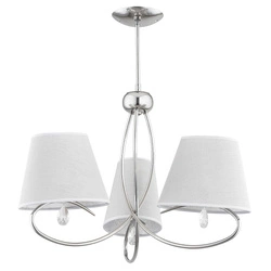 Lampa sufitowa żyrandol z abażurami SIENA chrom/szary śr. 61cm