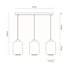 Lampa Wisząca Tarro 3xE27 Max.60W Czarny Metal/Przezroczysty Kabel PCV/Szkło Dymne 15890304