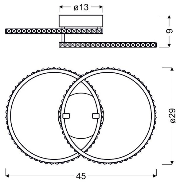 Lampa sufitowa HELLO 98-69641, chromowa, 28W LED, barwa ciepła 3000K