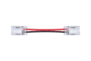Złącze taśmy LED 8mm z przewodem dwustronne transparentne 3.5A