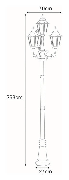 Lampa ogrodowa stojąca K-7006A2/4 CZARNY/ZŁOTY z serii LOZANA
