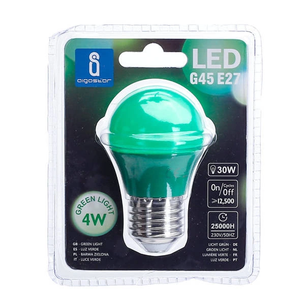 Żarówka do girlandy LED E27 A5 G45 4W kąt 230 | zielony