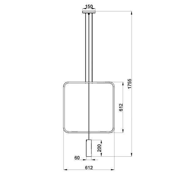 Lampa wisząca RANA 1 TH.018CZ czarna 1xGU10