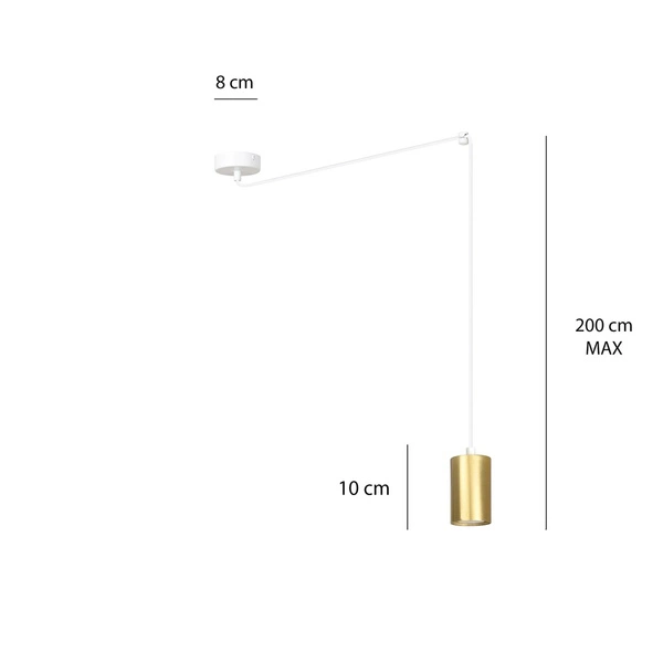 Lampa wisząca Emibig TRAKER 1 WH/GOLD 527/1