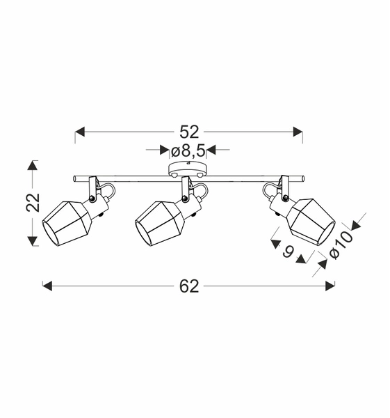 Lampa sufitowa RANDI, 93-13378, czarny/dymiony, 3x15W E14