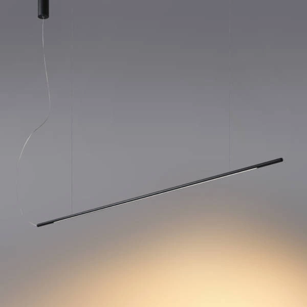 Nowoczesna smukła lampa wisząca LINE 363 18W 3000K biała ciepła szer. 150 cm | Czarna
