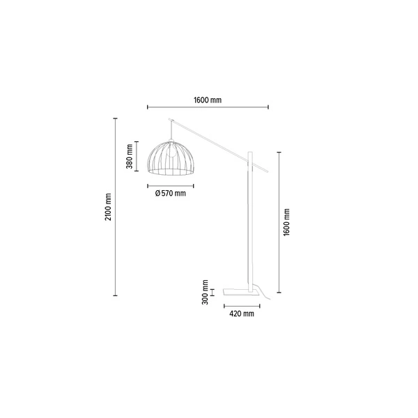 Mandarine Lampa Podłogowa 1xE27 Max.60W Czarny/Dąb Olejowany/Czarny 75013904