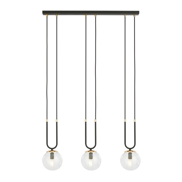 Lampa wisząca Emibig GLAM 3 Czarny/TRANSPARENT 1114/3