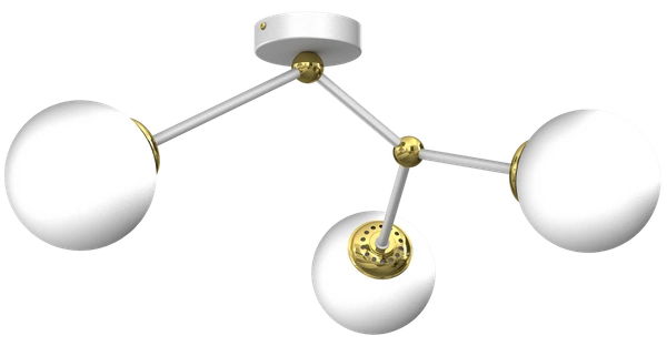 Lampa sufitowa JOY, MLP7464, biały/złoty, 3x40W E14