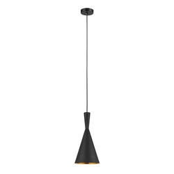 Lampa wisząca PEDRO śr. 19cm E27 | czarny/mosiężny