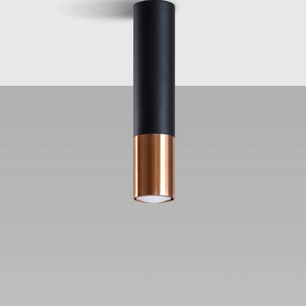 Plafon LOOPEZ czarny/miedź SL.0945