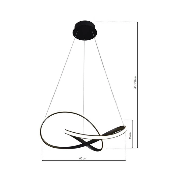 Lampa wisząca CAPPIO, ML6771, czarna, 36W LED, barwa neutralna 4000K