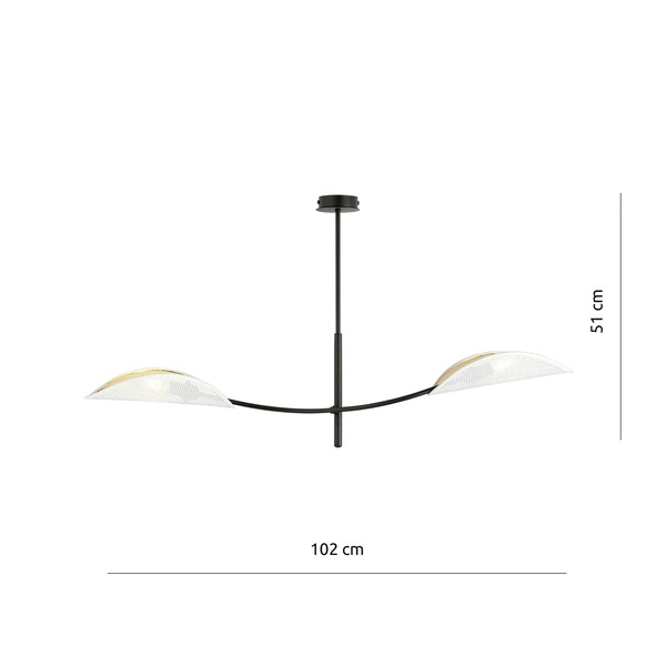Lampa sufitowa Emibig LOTUS 2 Biały/GOLD 1107/2