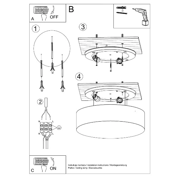 Plafon ARENA PVC Stal szary 15W LED, SL.0128