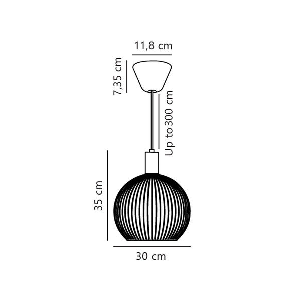 Lampa wisząca AVER E27 60W Metal | Czarny