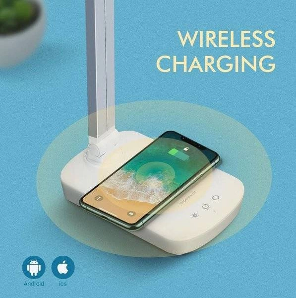 Lampa biurkowa LED LIGHT11 5W biała z ładowarką indukcyjną