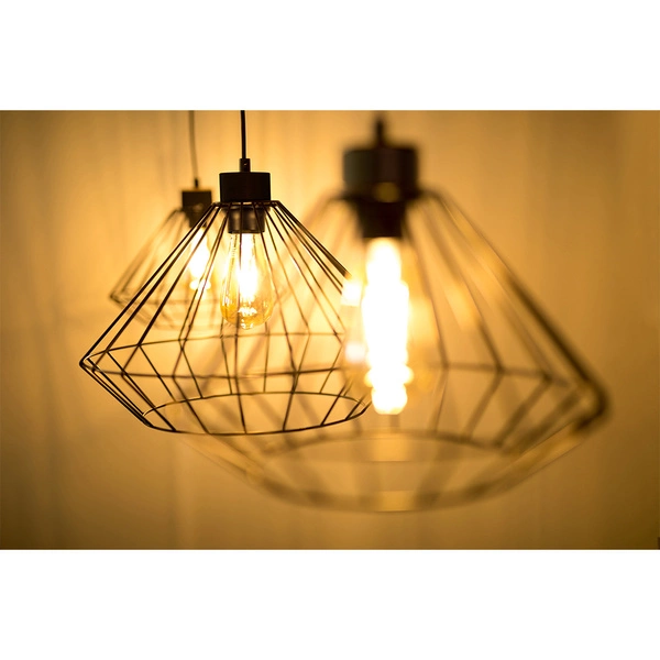 Lampa wisząca Raquelle 3xE27 maks. 60W czarny metal/czarny kabel PVC 187349304