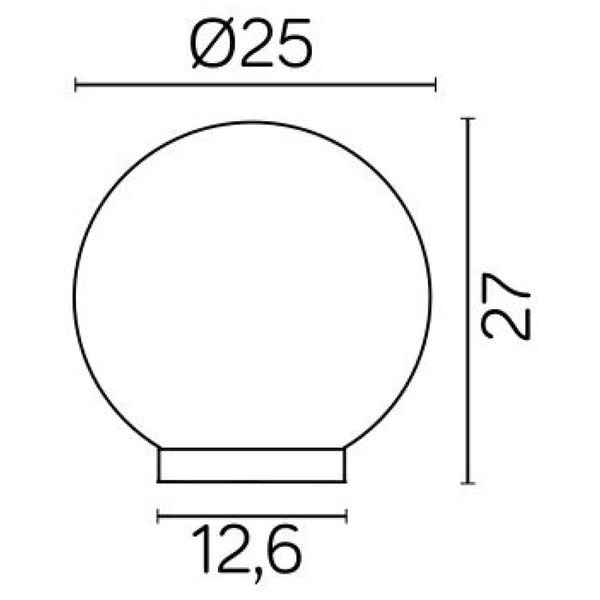 Kula ozdobna do ogrodu szkło akrylowe śr.25 cm ALEKULE G 250 Z | biały