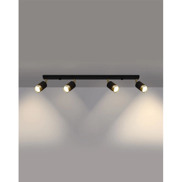 Lampa sufitowa (spot) NERO 4, SL.1072, czarny/złoty, 4x40W GU10