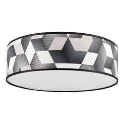 Lampa Sufitowa Espacio 3xE27 Max.25W Biały Metal/Wielokolorowa Tapeta 4883802