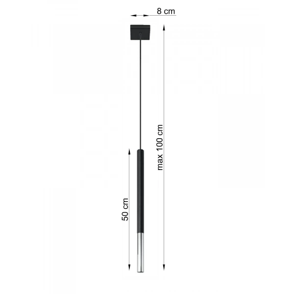 Lampa wisząca MOZAICA 1 SL.0885 czarny/chrom 1xG9