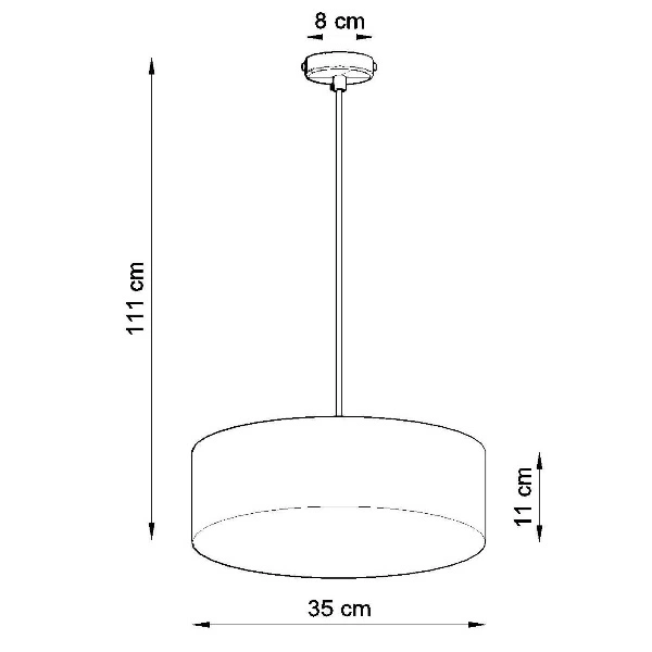 Lampa Wisząca ARENA 35 PVC Stal Czarna 2 x 15W LED , SL.0115