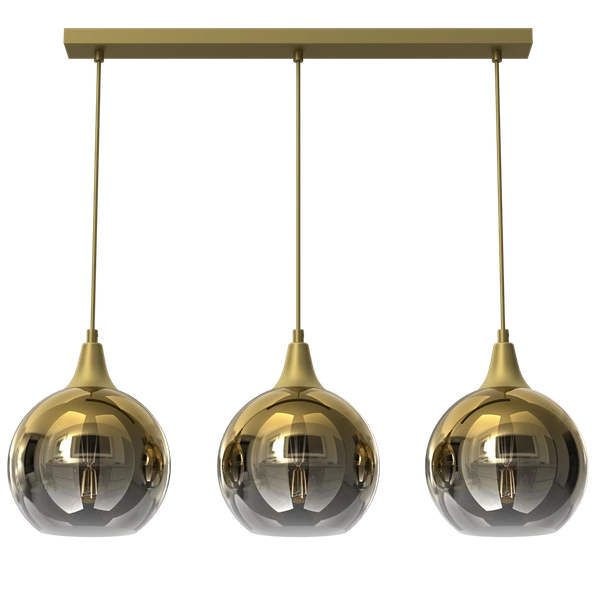 Lampa wisząca MONTE GOLD, MLP8402, złoty/dymiony, 3x60W E27