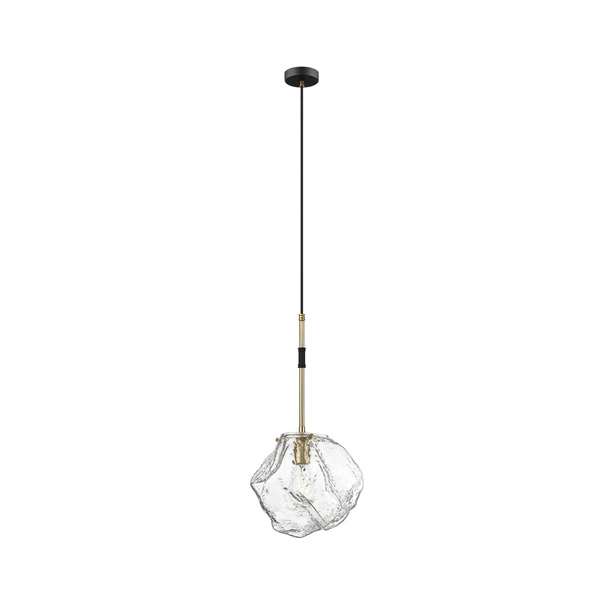 Lampa wisząca szklana do salonu śr.30 ROCK E27 40W | czarny złoty