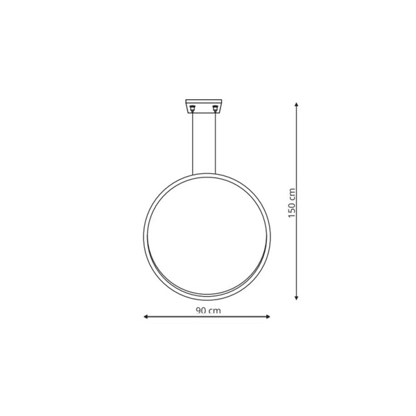 Lampa wisząca MIRROR, duża, czarna, 50W LED, barwa zmienna CCT, IP44