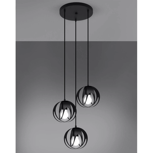 Lampa wisząca TULOS 3P, SL.1088, czarna, 3x60W E27