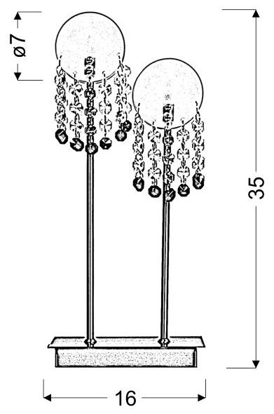Lampa stołowa/nocna podwójna LUXOR 42-02801 nikiel mat 2x20W G4 (żarówki w komplecie)