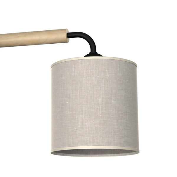 Kinkiet ATLANTA, MLP7450, czarny/drewno/beżowo-szary, 1x60W E27