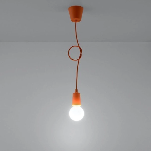 Lampa Wisząca DIEGO 1, PCV Pomarańczowy, E27 60W, SL.0584