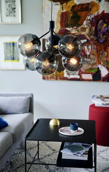 Lampa wisząca IVONA E27 28W Szkło | Czarny