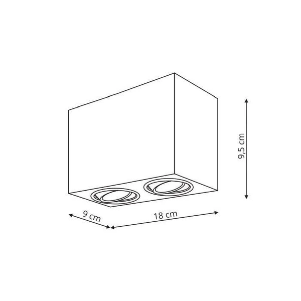 Oprawa natynkowa LYON 2, biała, 2x50W GU10
