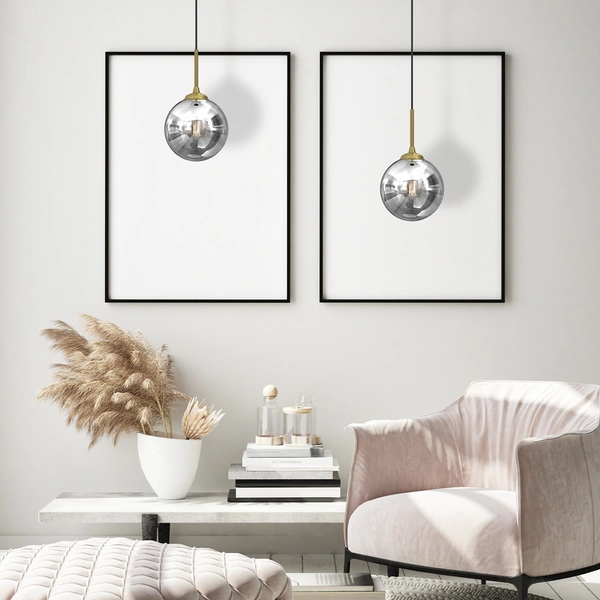 Stylowa lampa wisząca REFLEX fi 17 MLP8413, czarny/złoty, 1x40W E14