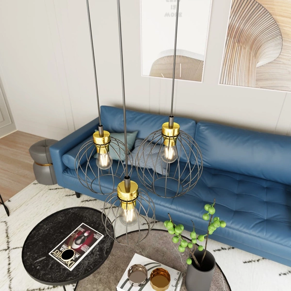 Lampa wisząca Emibig NANDO 3PREM BL GOLD 1368/3PREM