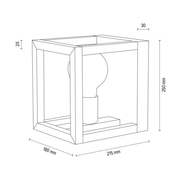Kinkiet Kago 1xE27 Max.40W Dąb Olejowany/Czarny Metal 9159174