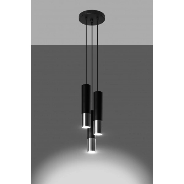 Lampa wisząca LOOPEZ 3P SL.0943 czarny/chrom 3xGU10