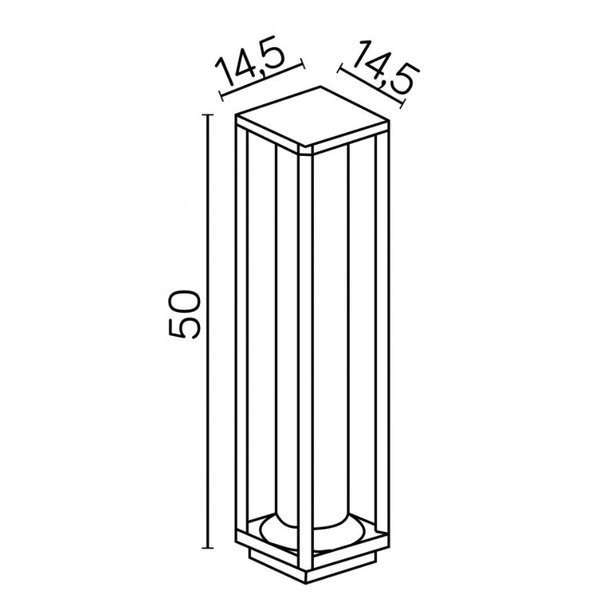 Stylowy słupek zewnętrzny tuba Porto M1932-500 | ciemny popiel