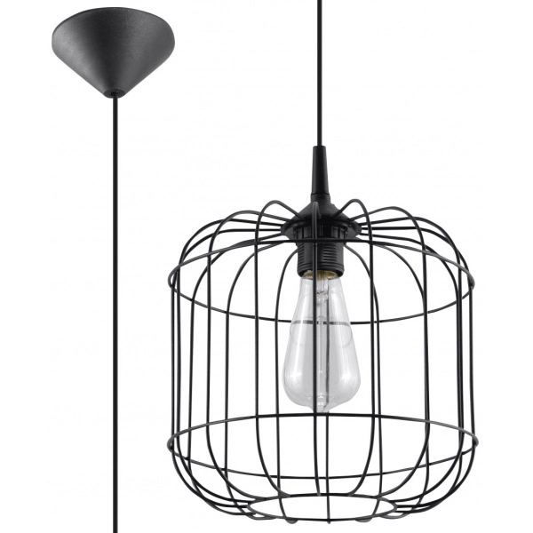 Industrialna lampa wisząca CELTA  SL.0296 Czarna 1xE27