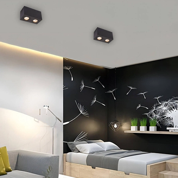 Oprawa natynkowa LYON 2, czarna, 2x50W GU10