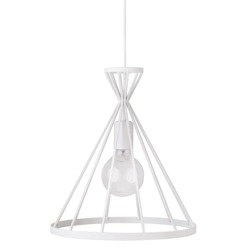 Lampa wisząca NOWUM biała druciany stożek 31cm