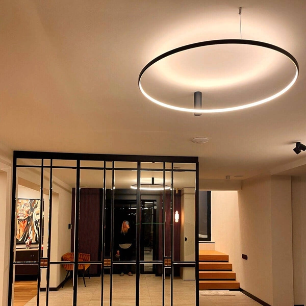 Lampa sufitowa RING S 60cm LED 35W zmienna barwa światła CCT | czarny