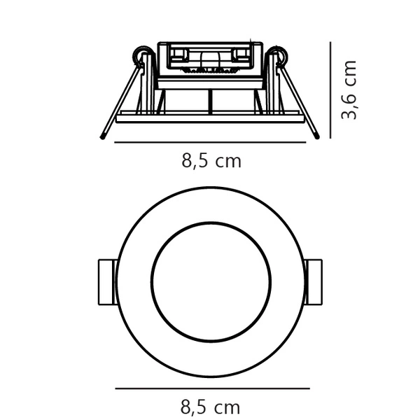 Oprawa wpuszczana LEONIS LED 4000K Biała neutralna Plastik | Czarny