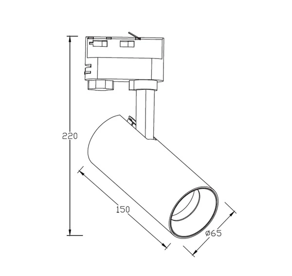 Reflektor do szynoprzewodów trójfazowych ICE, czarny, 1x50W GU10