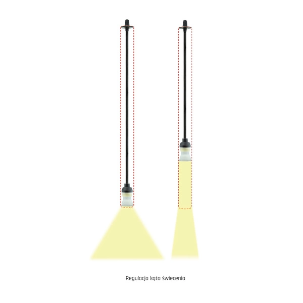 CHLOE SLIM MR11 ZWIESZANA BAZA 250V IP20 40x500+1m kabel CZARNY regulowany kąt świecenia