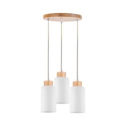 Bosco Lampa Wisząca 3xE27 Max.60W Brzoza/Transparentny/Biały 1720560