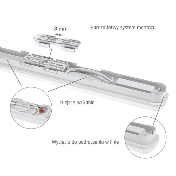 Oprawa hermetyczna LIMEA GO 25W 60CM IP65 NW | Biała