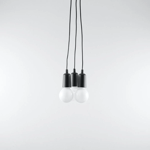 Lampa Wisząca DIEGO 3, PCV Czarna, E27 60W, SL.0573